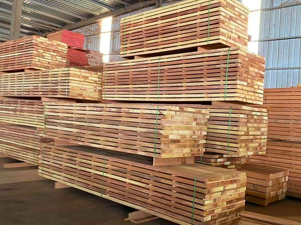 S4S timber moulding stacked at Mbakwood sawmill in Cameroon