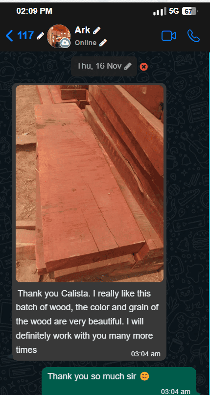 MbakWood customer feedback hardwood timber