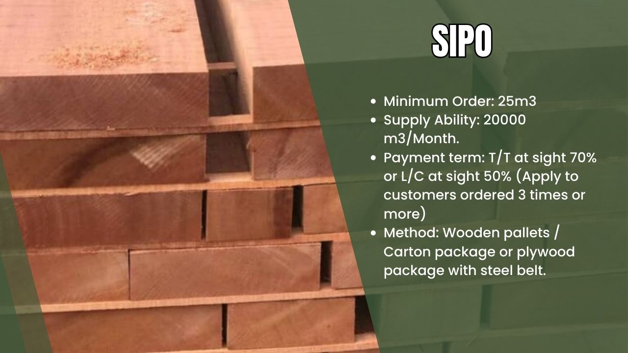 sipo hardwood sawn timber fob douala