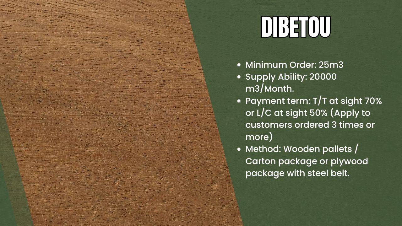 dibetou hardwood sawn timber fob douala